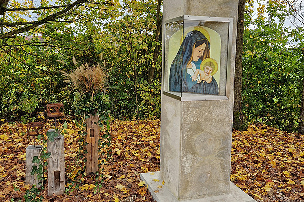 Bildstock Madonna mit Christuskind in Wennedach. Foto: Rainfried Wespel